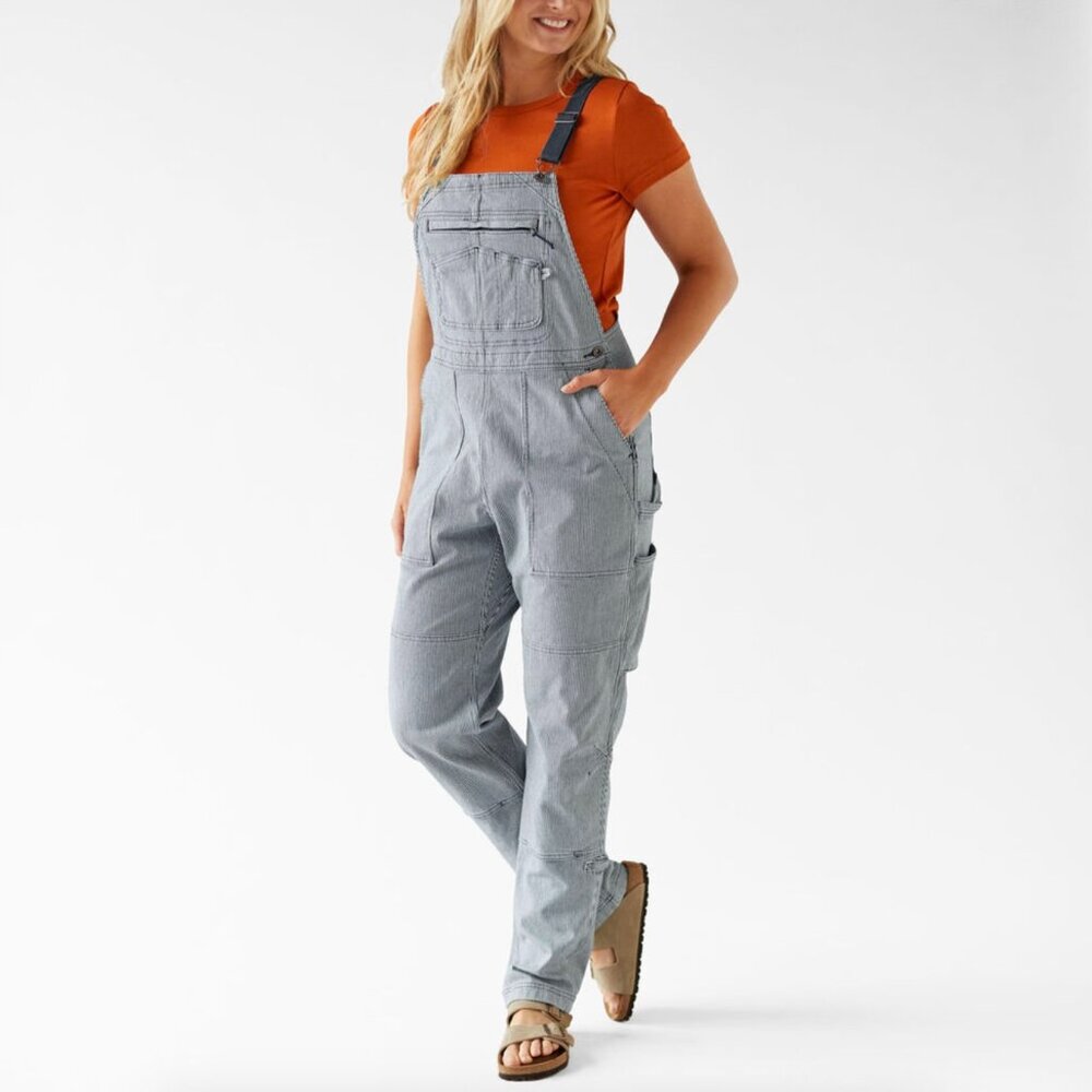 Duluth Rootstock Railroad Stripe Overalls Women’s Medium x 33 inseam TALL